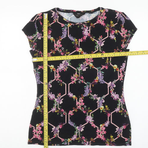 Ted Baker Women’s Black Floral Short Sleeve Jersey Top Size M