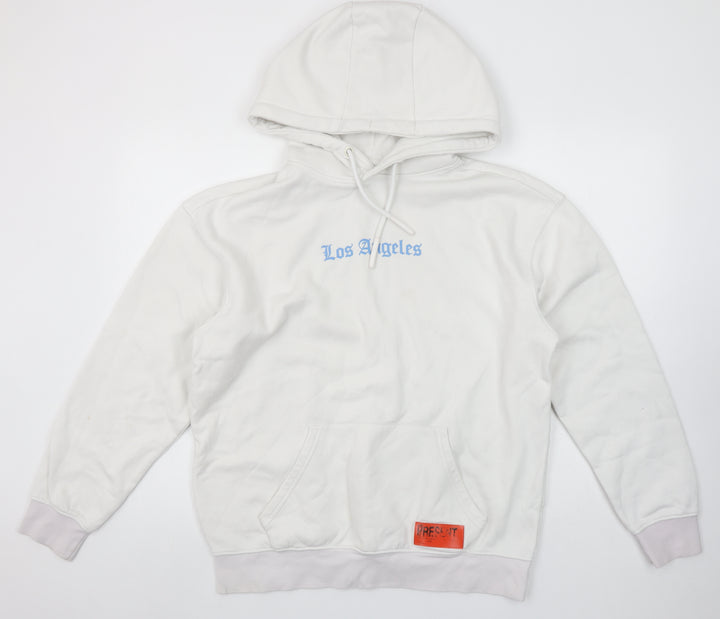 Primark Men's White Los Angeles Graphic Pullover Hoodie Size S