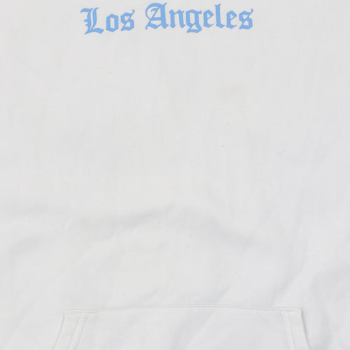 Primark Men's White Los Angeles Graphic Pullover Hoodie Size S