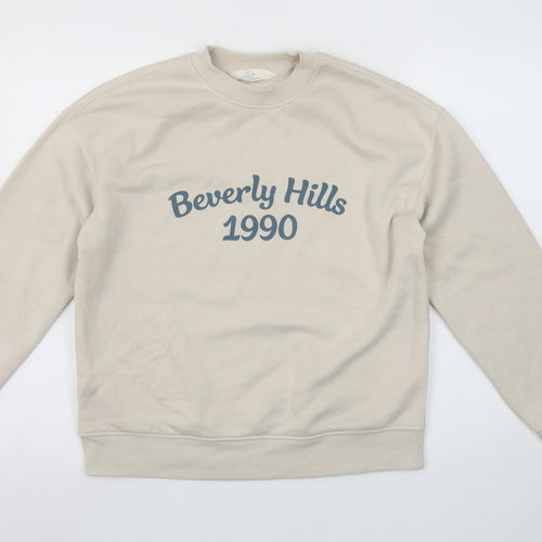 Primark Cares Women's Beige Beverly Hills 1990 Pullover Sweatshirt XS