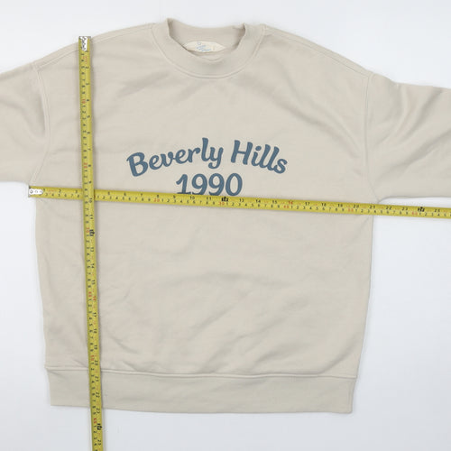 Primark Cares Women's Beige Beverly Hills 1990 Pullover Sweatshirt XS