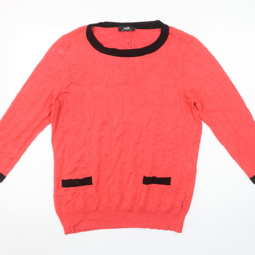 Wallis Women's Pink 3/4 Sleeve Pullover Jumper Size 14
