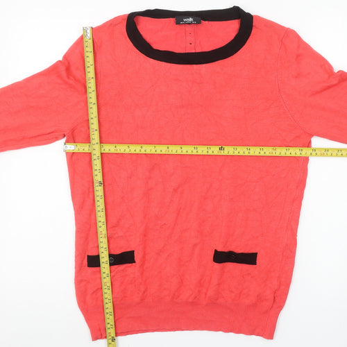 Wallis Women's Pink 3/4 Sleeve Pullover Jumper Size 14