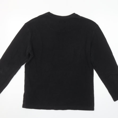 Zara Women Black Long Sleeve Cotton Basic T-Shirt M
