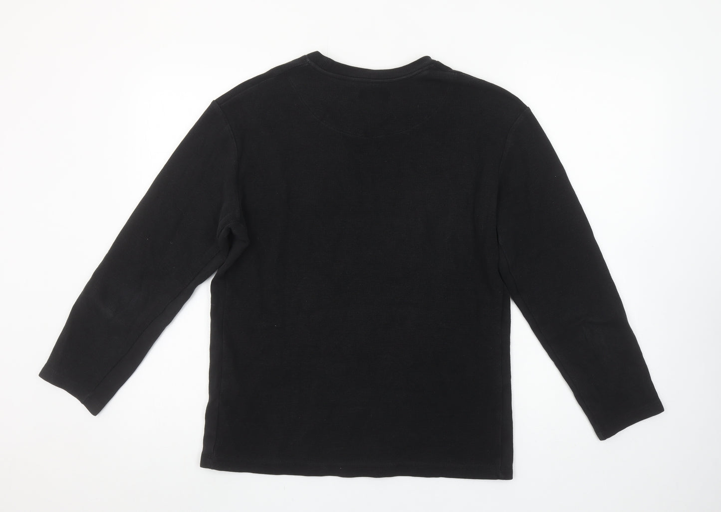Zara Women Black Long Sleeve Cotton Basic T-Shirt M