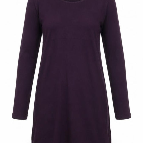 Tom Tailor Women Purple Shift Dress M Long Sleeve Knit Cotton