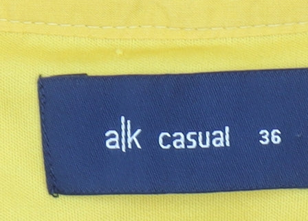 Alk Casual Women’s Yellow Cotton A-Line Midi Skirt Size 10