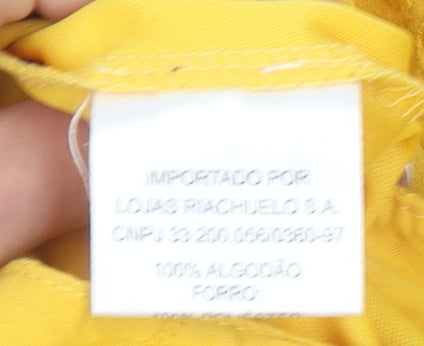 Alk Casual Women’s Yellow Cotton A-Line Midi Skirt Size 10