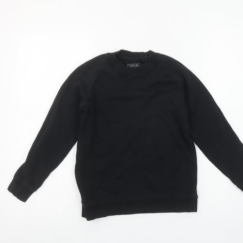 Next Boys Black Cotton Blend Crew Neck Fleece Sweatshirt 9 Years