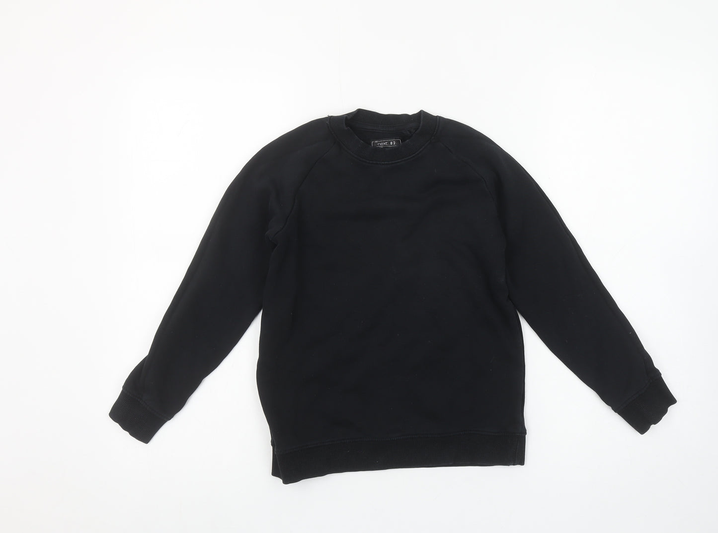 Next Boys Black Cotton Blend Crew Neck Fleece Sweatshirt 9 Years