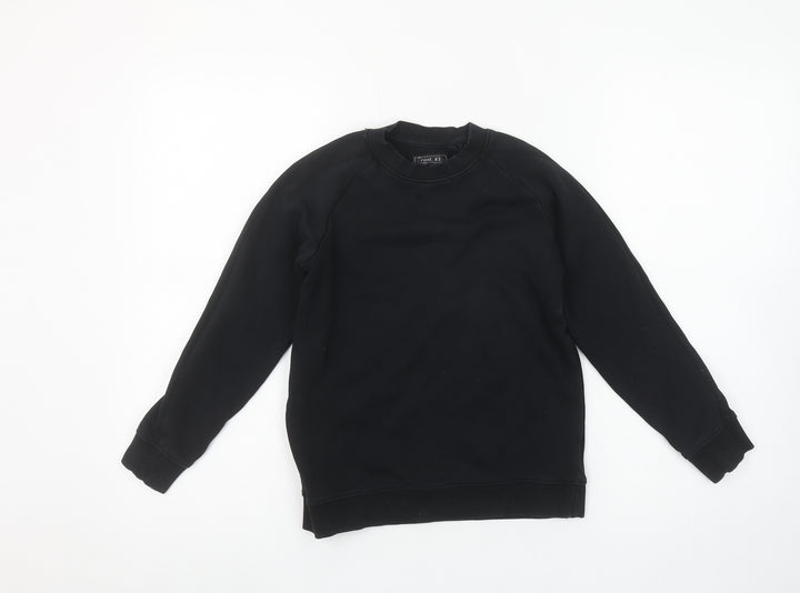 Next Boys Black Cotton Blend Crew Neck Fleece Sweatshirt 9 Years