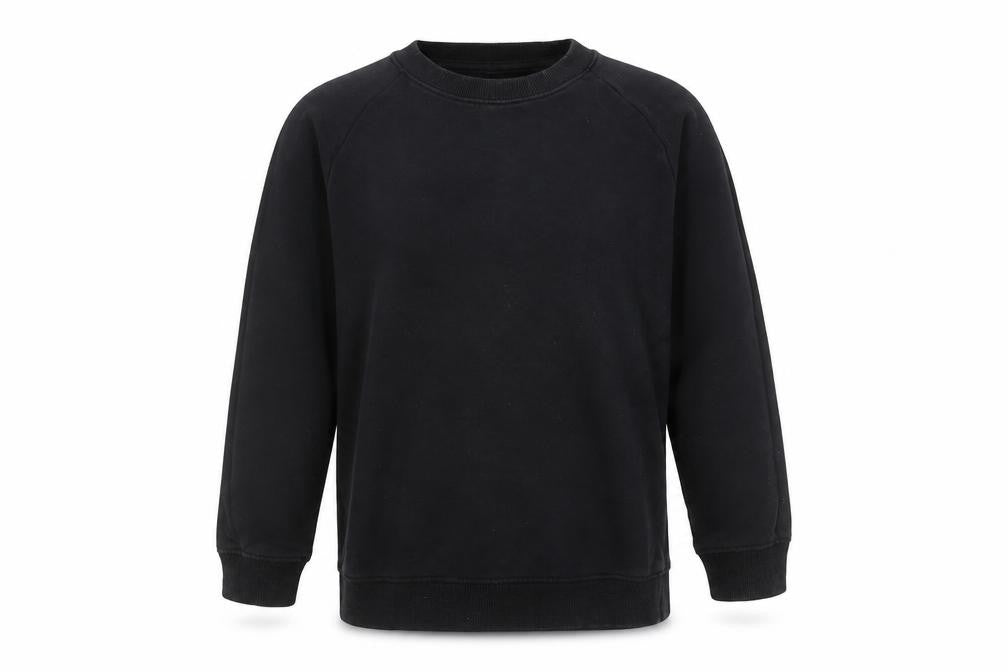 Front view of Next boys’ black cotton blend crew neck fleece sweatshirt 9 years