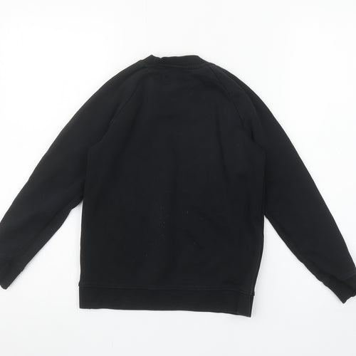 Next Boys Black Cotton Blend Crew Neck Fleece Sweatshirt 9 Years