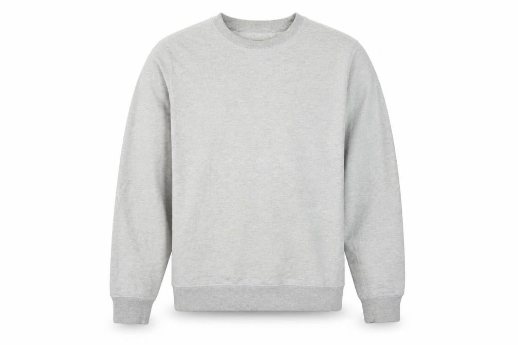 Front view of Topman Men's Grey Classic Crew Neck Sweatshirt, size S