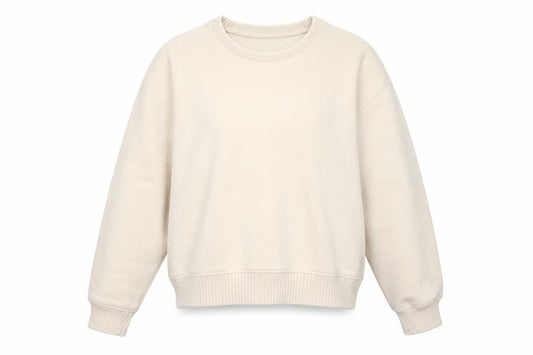 Front view of Zara Women Beige Cotton Blend Pullover Sweatshirt, size S