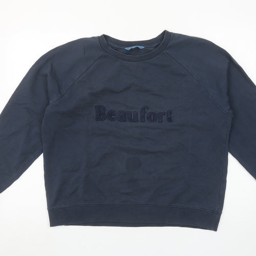 Beaufort & Blake Navy Cotton Crew Neck Sweatshirt M Women