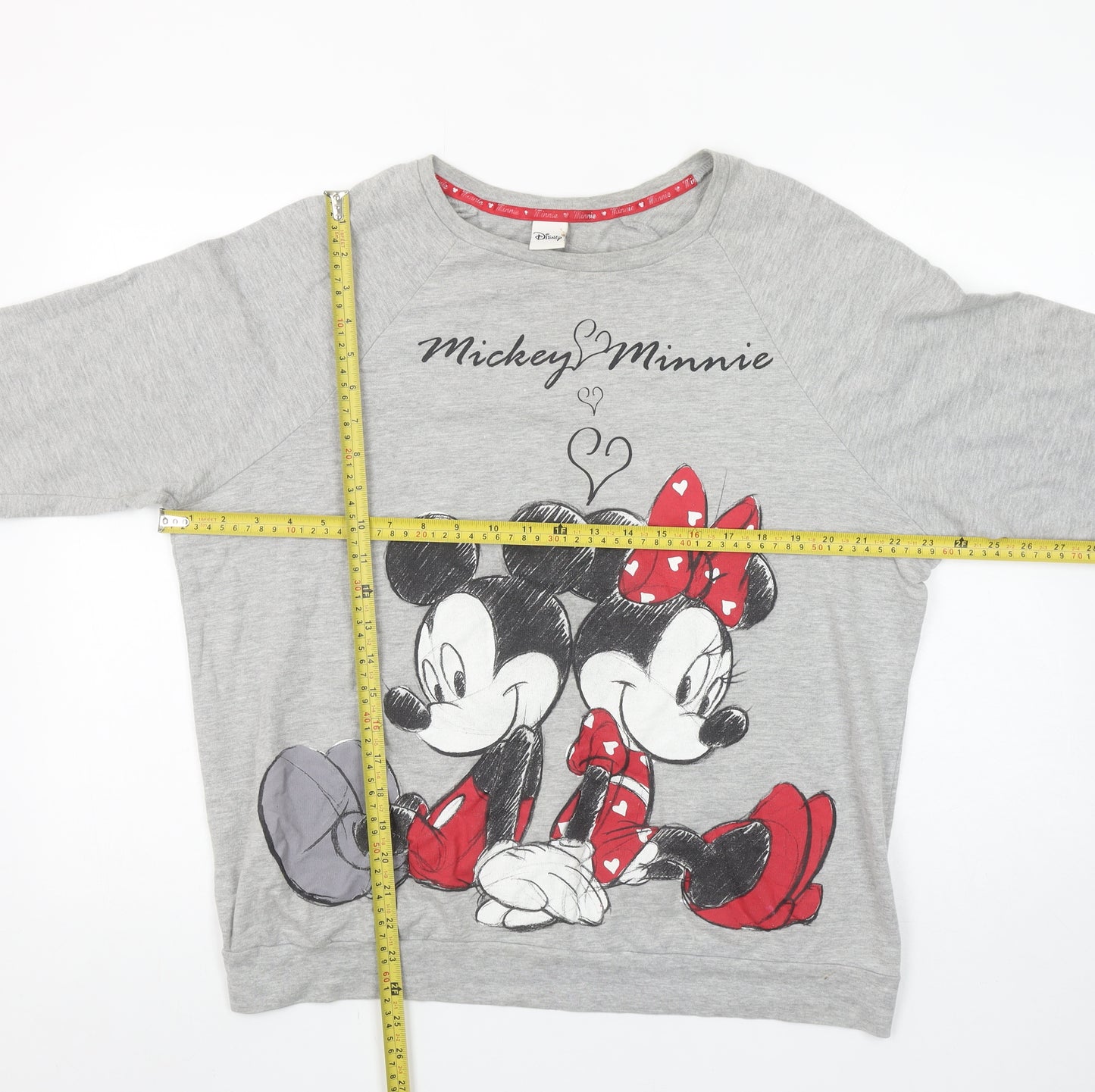 Tu Women Grey Mickey Minnie Disney Long Sleeve T-Shirt Size 16