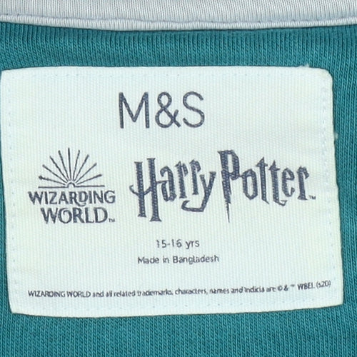 Marks and Spencer Girls Green Slytherin Pullover Sweatshirt 15–16 Years