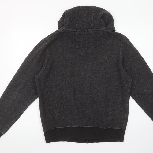 Brave Soul Men's Black Full Zip Hoodie M Graphic Brooklyn Print