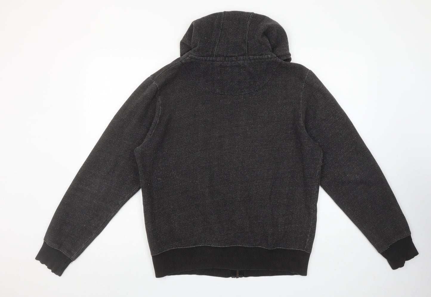 Brave Soul Men's Black Full Zip Hoodie M Graphic Brooklyn Print