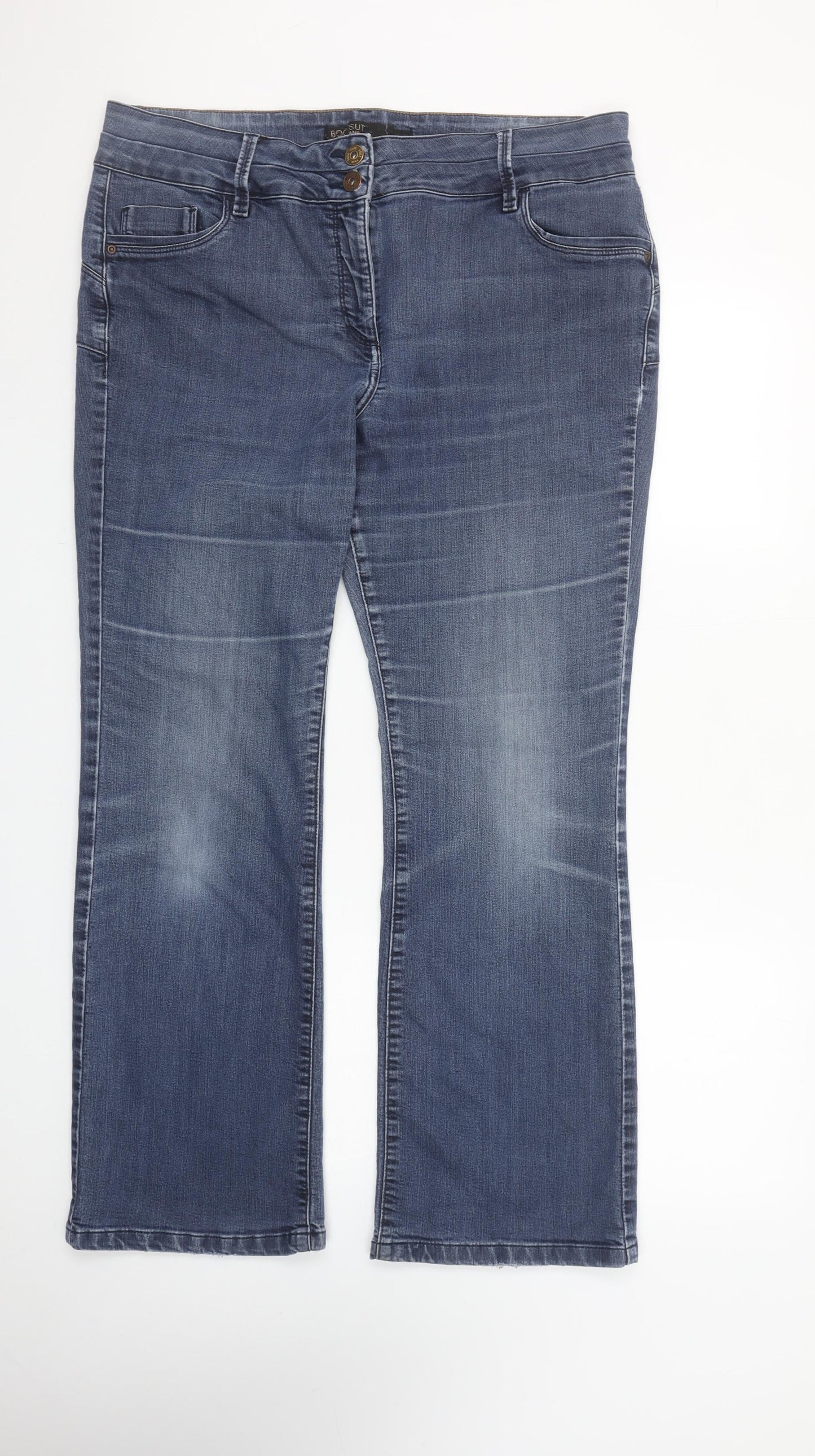 Next Womens Blue Straight Leg Stretch Denim Jeans Size 18