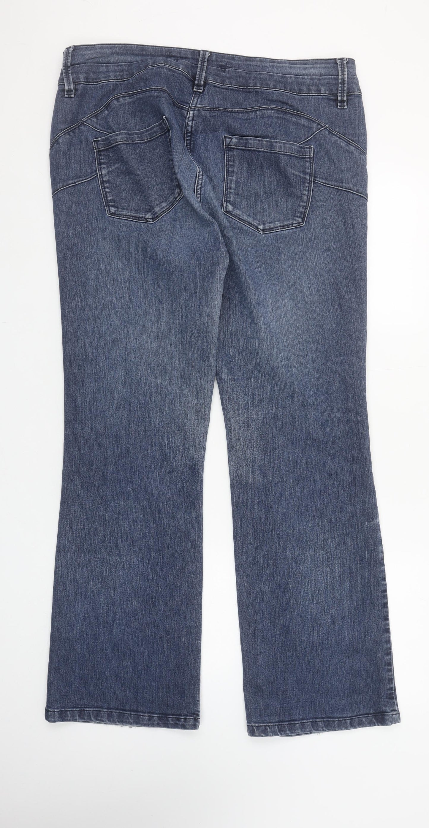 Next Womens Blue Straight Leg Stretch Denim Jeans Size 18