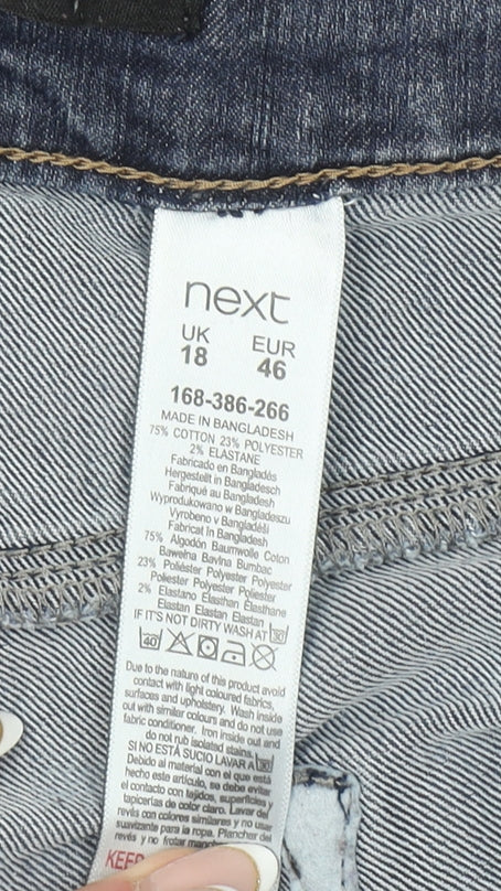 Next Womens Blue Straight Leg Stretch Denim Jeans Size 18