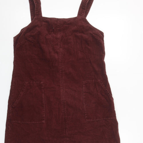 New Look Women Brown Corduroy Pinafore Dress Size 12