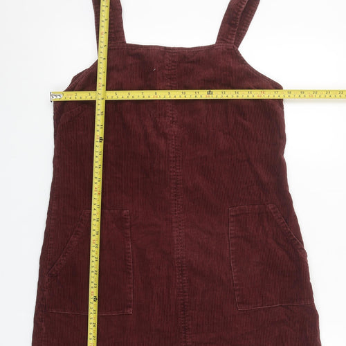 New Look Women Brown Corduroy Pinafore Dress Size 12