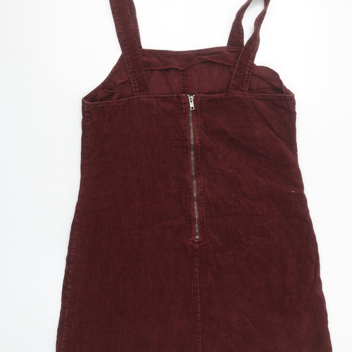 New Look Women Brown Corduroy Pinafore Dress Size 12