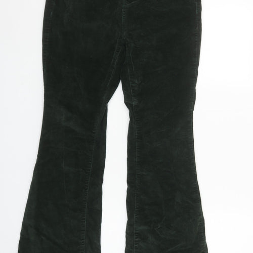 Tu Woman Black Corduroy Flared Trousers Size 10 Cotton Blend
