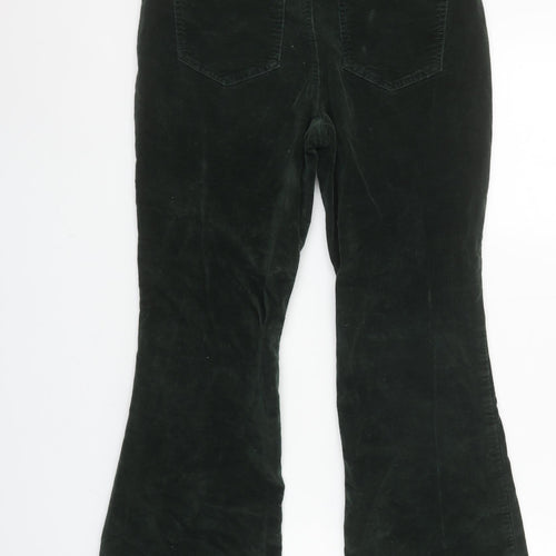 Tu Woman Black Corduroy Flared Trousers Size 10 Cotton Blend