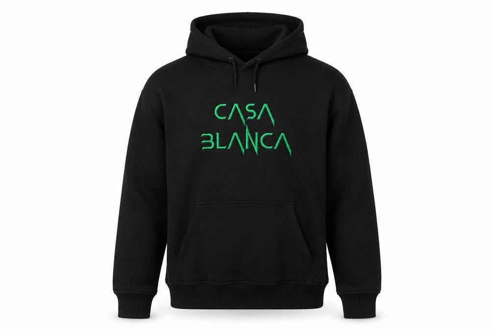Front view of Invictus Paris Men’s Black Pullover Hoodie M Embroidered Logo Cotton