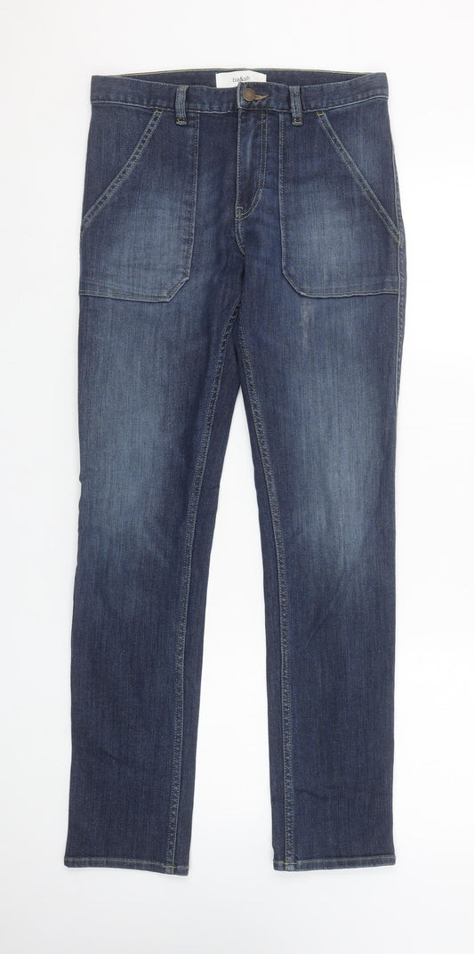 ba&sh Womens Blue Straight Leg Mid Rise Denim Jeans XS