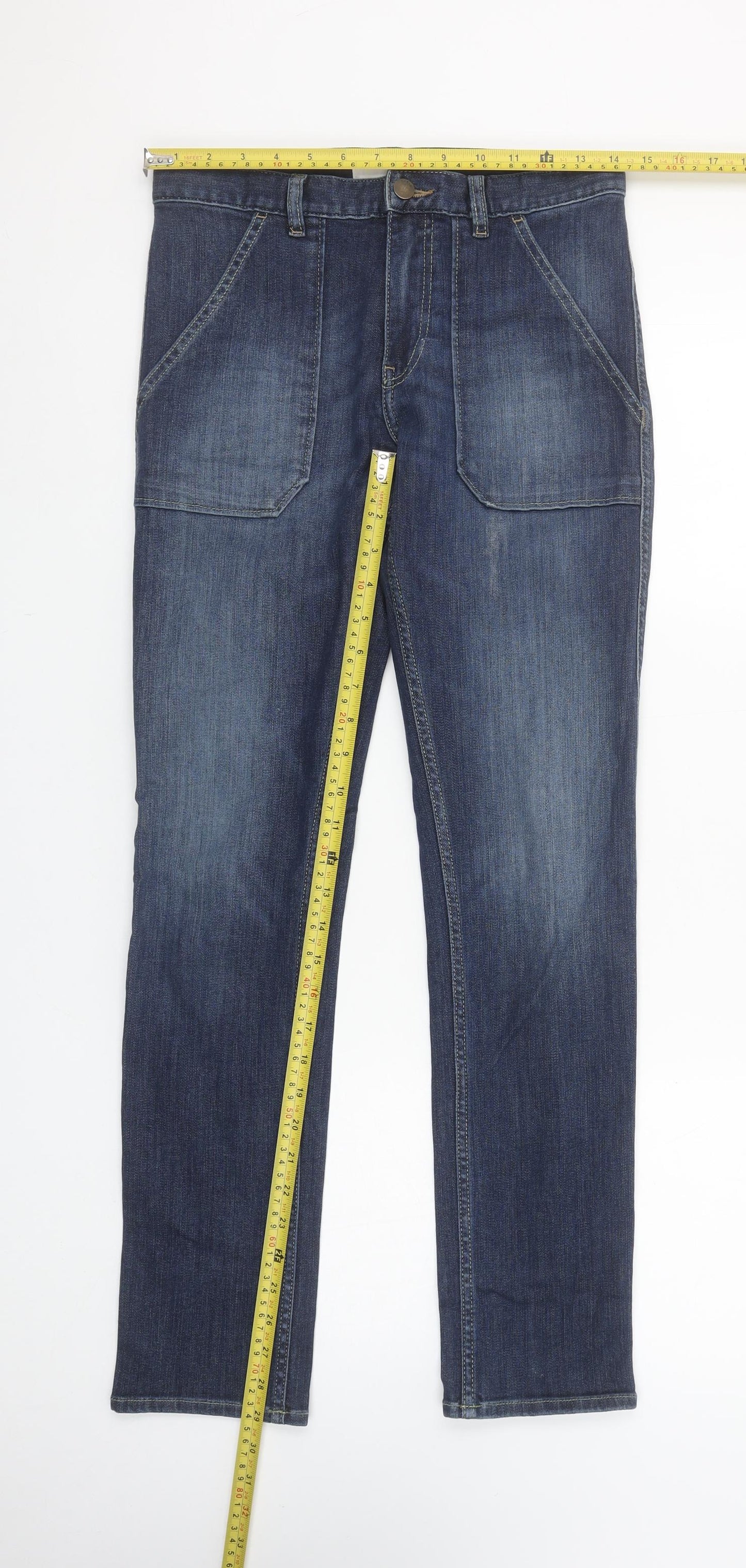 ba&sh Womens Blue Straight Leg Mid Rise Denim Jeans XS