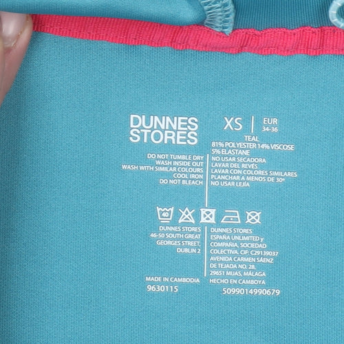 Dunnes Stores Womens Teal XS Full Zip Hoodie Polyester Blend