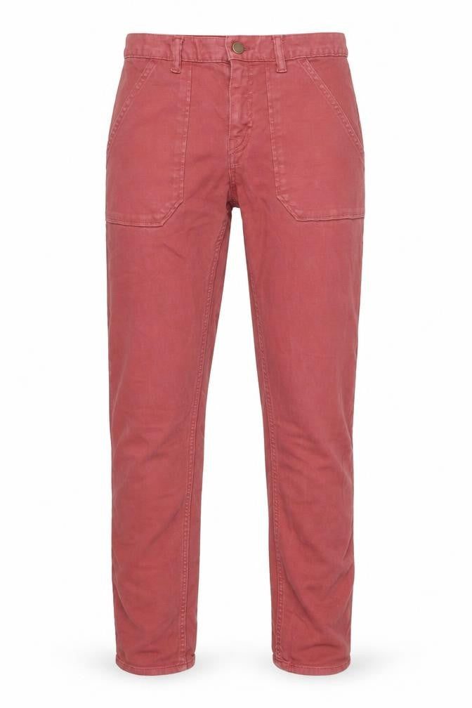ba&sh Womens Red Straight Jeans XS Regular Mid Rise Cotton