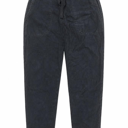 Zara Women Black Cotton Jogger Trousers XS Elastic Waist Casual