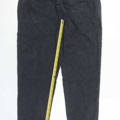 Zara Women Black Cotton Jogger Trousers XS Elastic Waist Casual