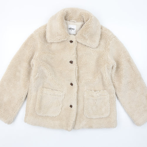 Gémo Women Beige Fleece Button Jacket XS
