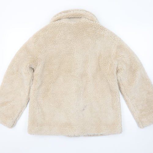 Gémo Women Beige Fleece Button Jacket XS