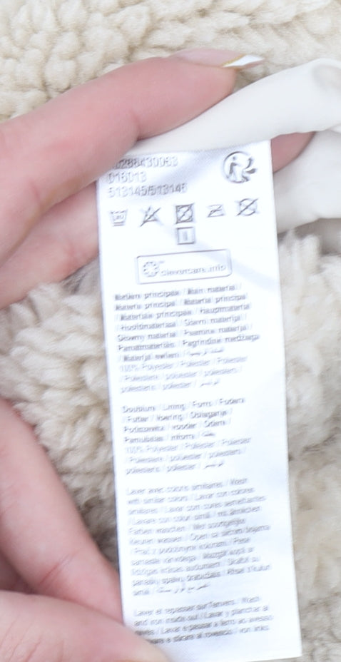 Gémo Women Beige Fleece Button Jacket XS