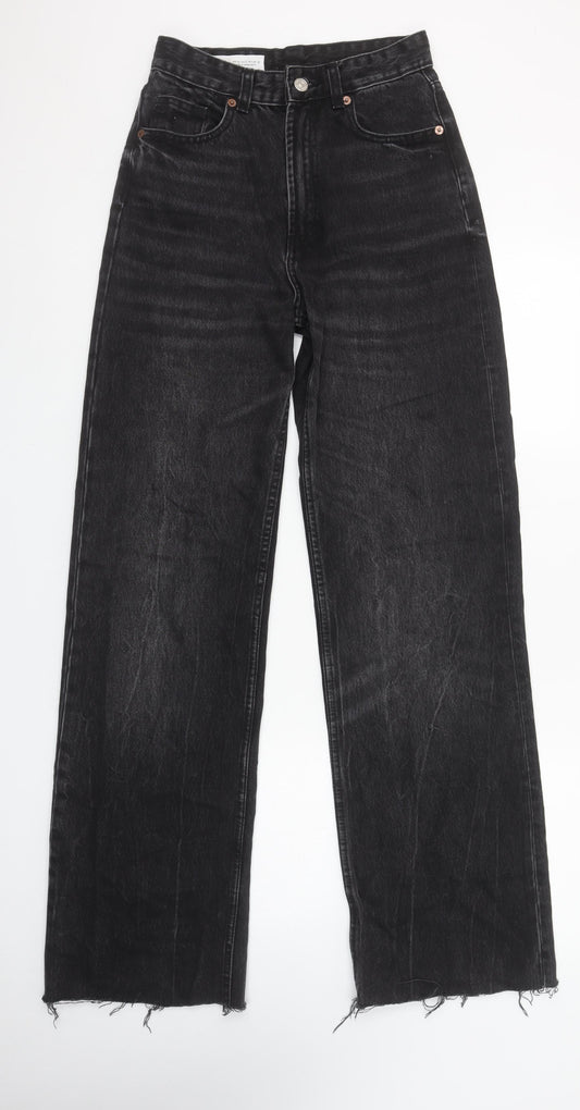 ZARA Women's Black High Waist Straight Leg Jeans Size 6