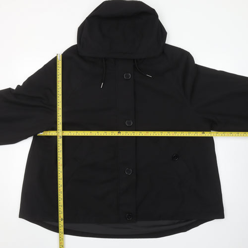 George Women’s Black Hooded Rain Coat Jacket L 16-18 Polyester