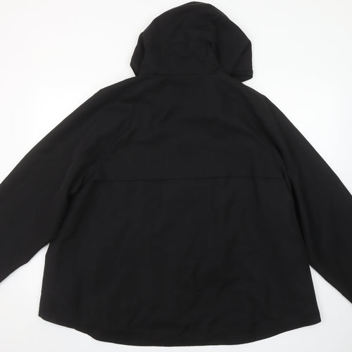 George Women’s Black Hooded Rain Coat Jacket L 16-18 Polyester