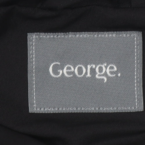 George Women’s Black Hooded Rain Coat Jacket L 16-18 Polyester