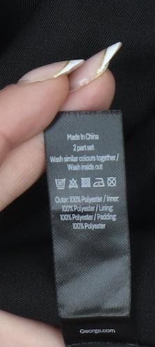 George Women’s Black Hooded Rain Coat Jacket L 16-18 Polyester