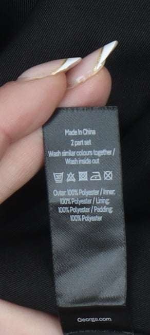 George Women’s Black Hooded Rain Coat Jacket L 16-18 Polyester