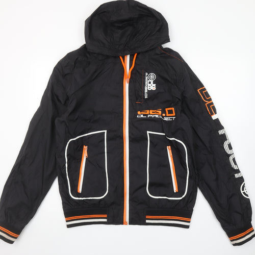 DL Project 86 Men's Black XL Hooded Windbreaker Jacket