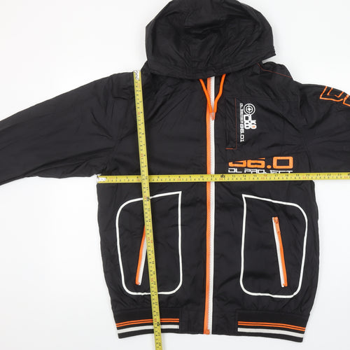 DL Project 86 Men's Black XL Hooded Windbreaker Jacket